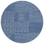 Machine Washable Indoor/ Outdoor Modern Mosaic Chantille Rug