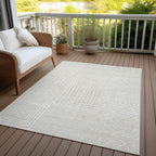Machine Washable Indoor/ Outdoor Modern Mosaic Chantille Rug