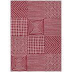 Machine Washable Indoor/ Outdoor Modern Mosaic Chantille Rug
