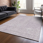 Machine Washable Indoor/ Outdoor Modern Mosaic Chantille Rug