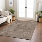 Machine Washable Indoor/ Outdoor Modern Mosaic Chantille Rug