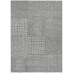 Machine Washable Indoor/ Outdoor Modern Mosaic Chantille Rug
