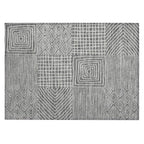 Machine Washable Indoor/ Outdoor Modern Mosaic Chantille Rug