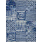 Machine Washable Indoor/ Outdoor Modern Mosaic Chantille Rug