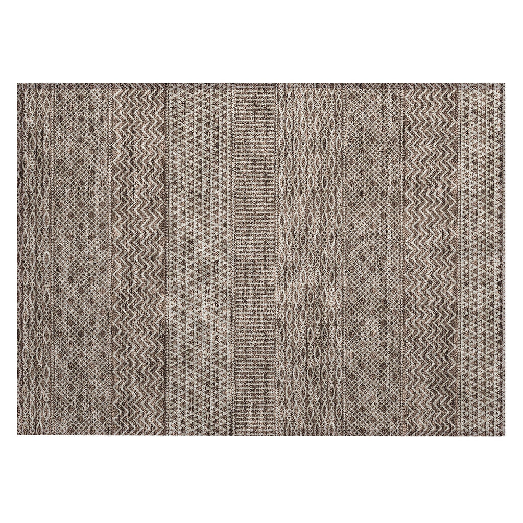 Machine Washable Indoor/ Outdoor Modern Stripes Chantille Rug
