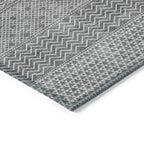 Machine Washable Indoor/ Outdoor Modern Stripes Chantille Rug