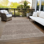 Machine Washable Indoor/ Outdoor Modern Stripes Chantille Rug
