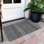 Machine Washable Indoor/ Outdoor Modern Stripes Chantille Rug