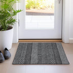 Machine Washable Indoor/ Outdoor Modern Stripes Chantille Rug