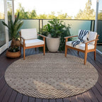 Machine Washable Indoor/ Outdoor Modern Stripes Chantille Rug