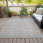Machine Washable Indoor/ Outdoor Modern Stripes Chantille Rug