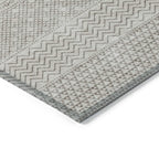 Machine Washable Indoor/ Outdoor Modern Stripes Chantille Rug