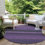 Machine Washable Indoor/ Outdoor Moroccan Stripes Chantille Rug