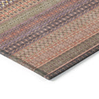Machine Washable Indoor/ Outdoor Moroccan Stripes Chantille Rug