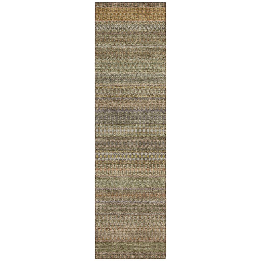 Machine Washable Indoor/ Outdoor Moroccan Stripes Chantille Rug