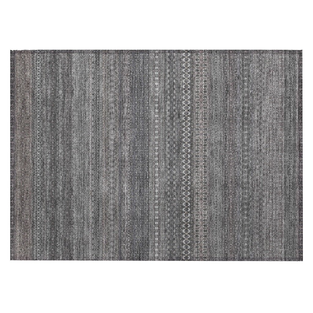 Machine Washable Indoor/ Outdoor Moroccan Stripes Chantille Rug