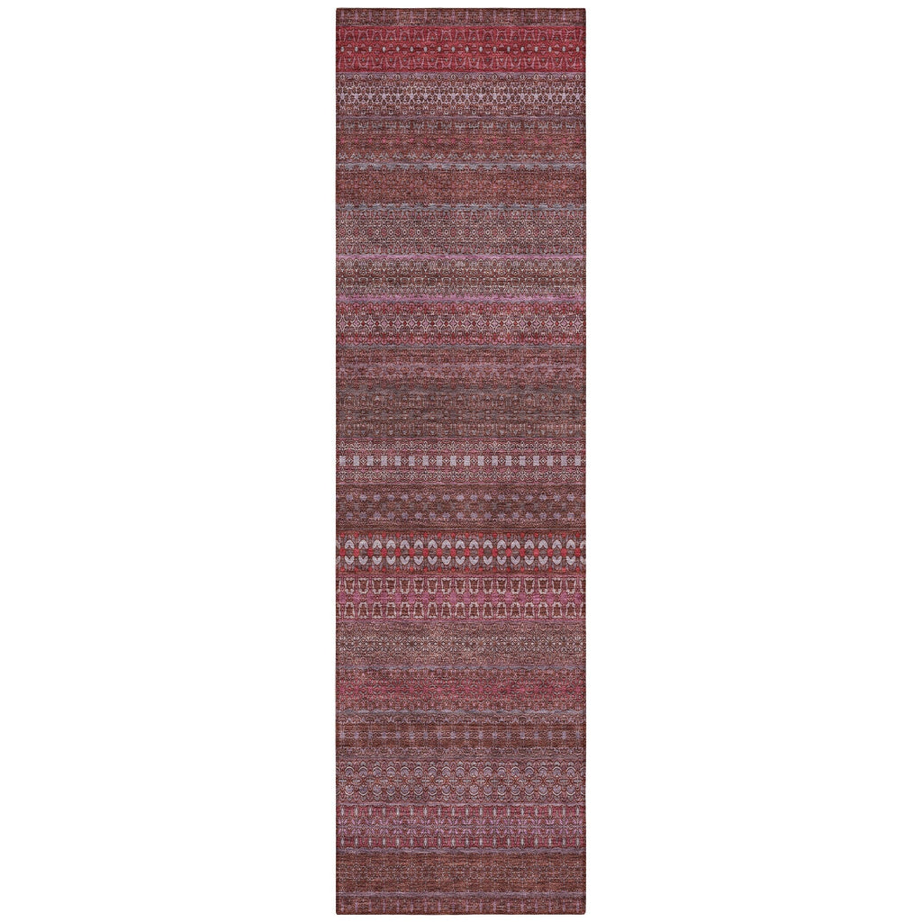 Machine Washable Indoor/ Outdoor Moroccan Stripes Chantille Rug