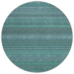 Machine Washable Indoor/ Outdoor Moroccan Stripes Chantille Rug