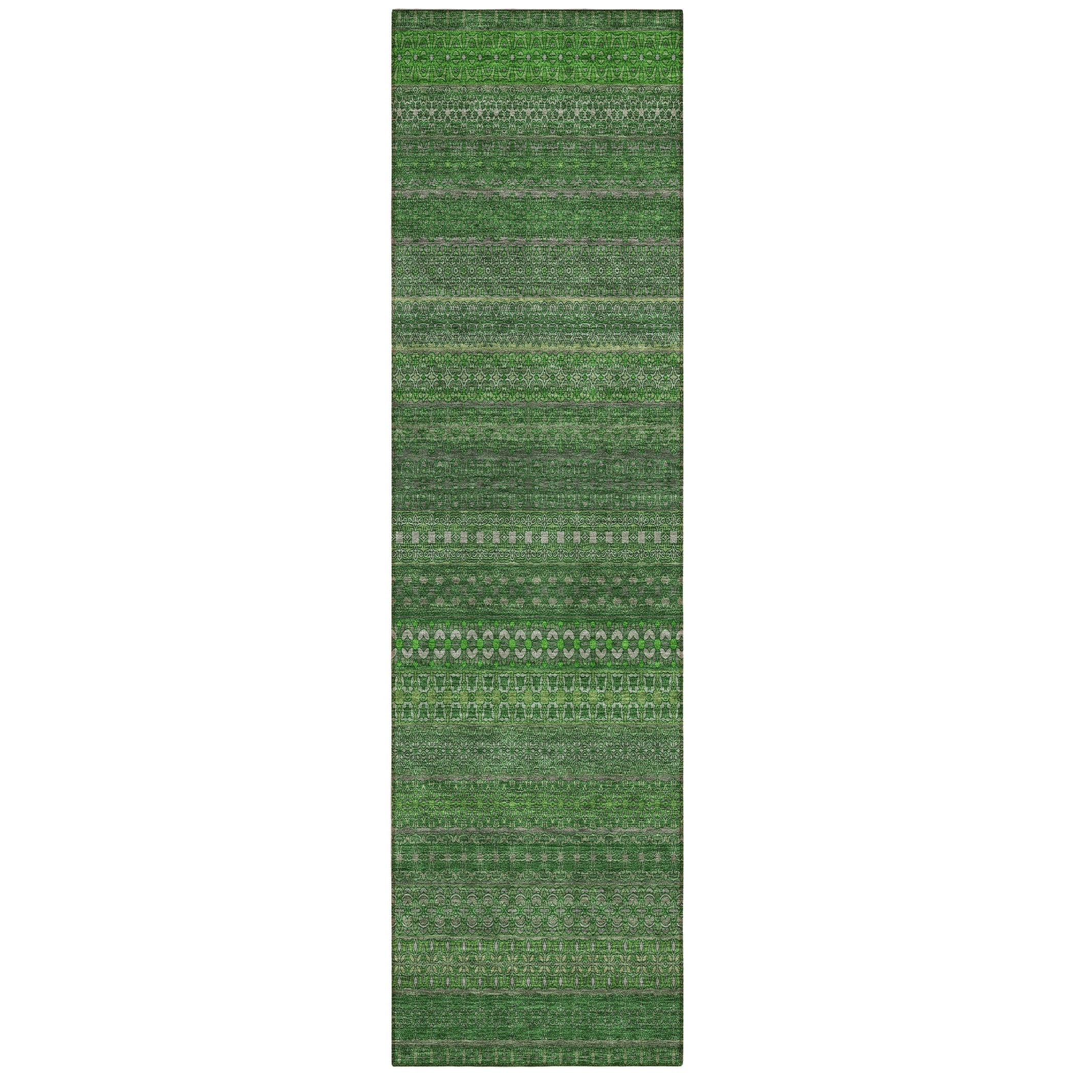 Machine Washable Indoor/ Outdoor Moroccan Stripes Chantille Rug