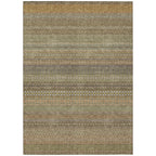 Machine Washable Indoor/ Outdoor Moroccan Stripes Chantille Rug