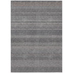 Machine Washable Indoor/ Outdoor Moroccan Stripes Chantille Rug