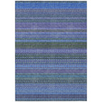 Machine Washable Indoor/ Outdoor Moroccan Stripes Chantille Rug