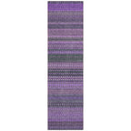 Machine Washable Indoor/ Outdoor Moroccan Stripes Chantille Rug