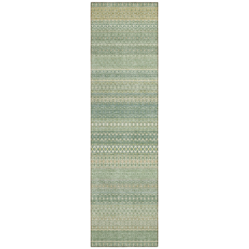 Machine Washable Indoor/ Outdoor Moroccan Stripes Chantille Rug