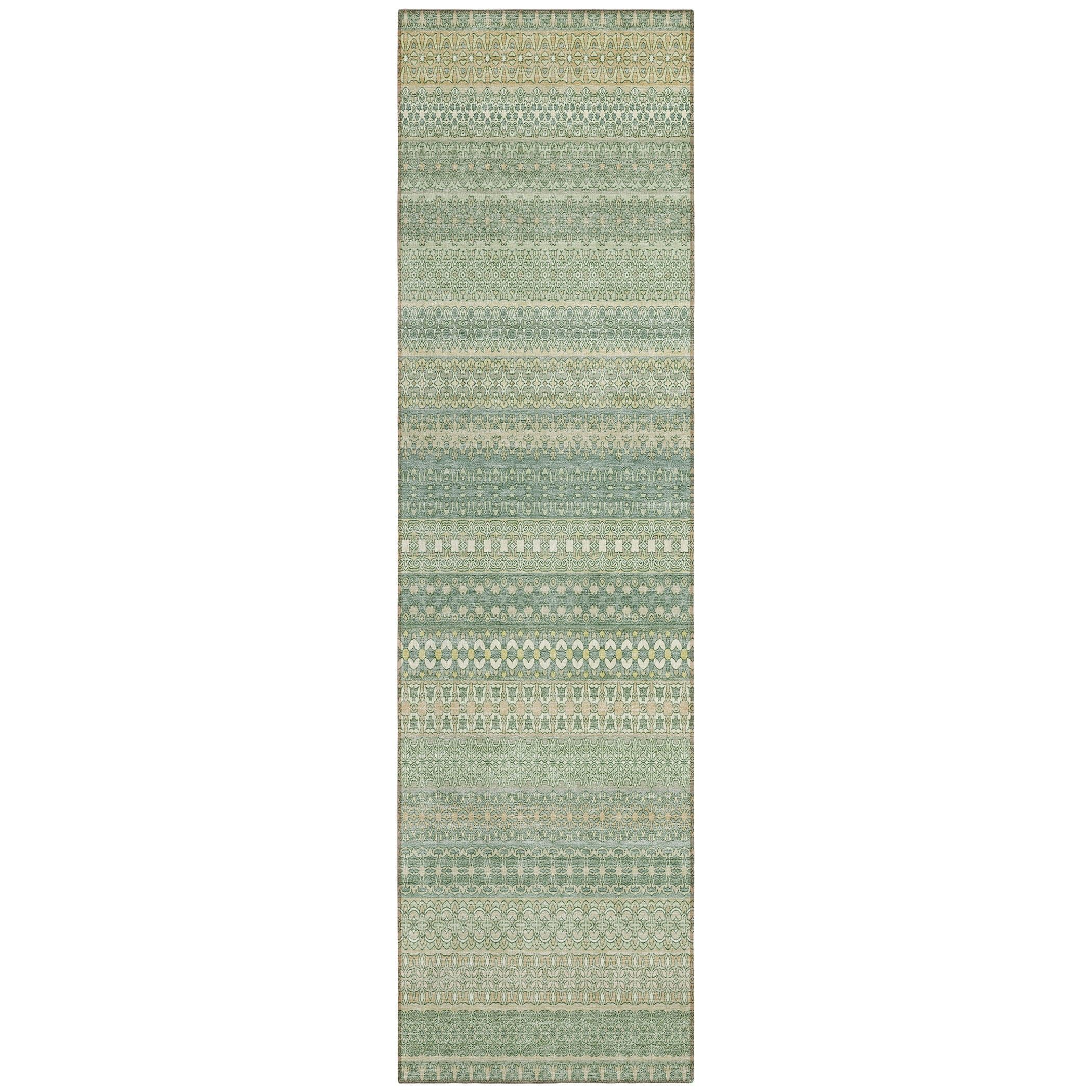 Machine Washable Indoor/ Outdoor Moroccan Stripes Chantille Rug
