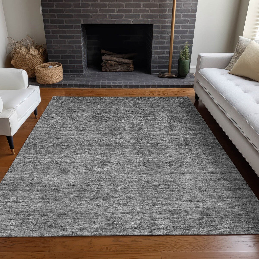 Machine Washable Indoor/ Outdoor Ombre Damask Chantille Rug