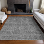 Machine Washable Indoor/ Outdoor Ombre Damask Chantille Rug