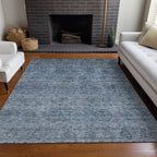 Machine Washable Indoor/ Outdoor Ombre Damask Chantille Rug
