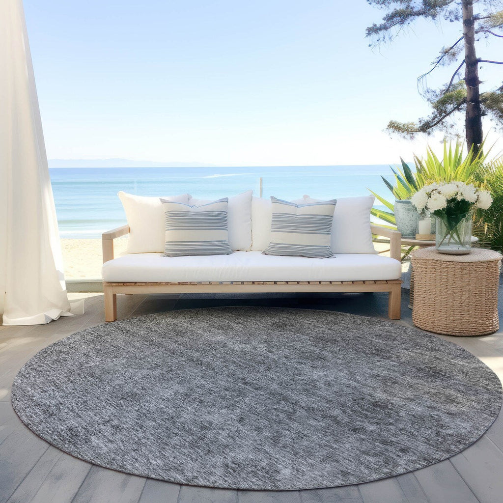 Machine Washable Indoor/ Outdoor Ombre Damask Chantille Rug