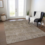Machine Washable Indoor/ Outdoor Ombre Damask Chantille Rug