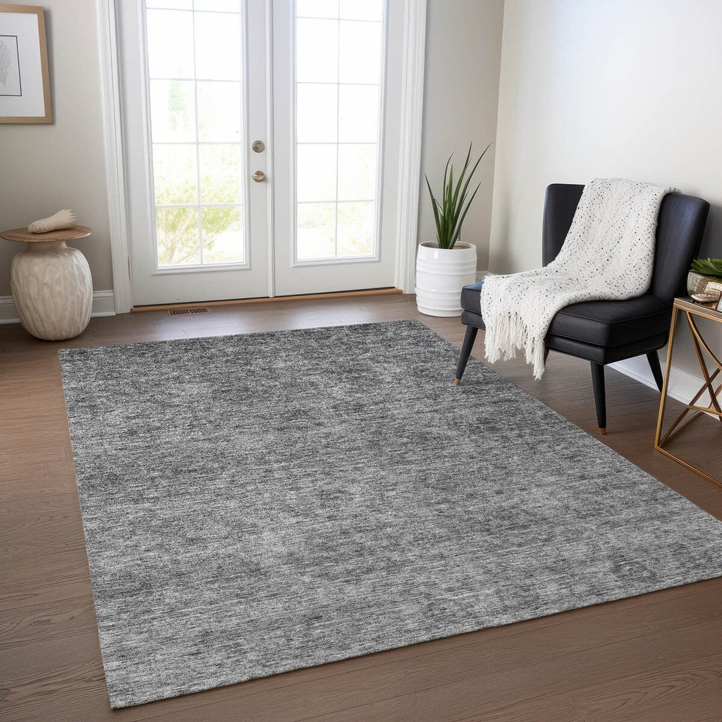 Machine Washable Indoor/ Outdoor Ombre Damask Chantille Rug