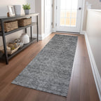 Machine Washable Indoor/ Outdoor Ombre Damask Chantille Rug