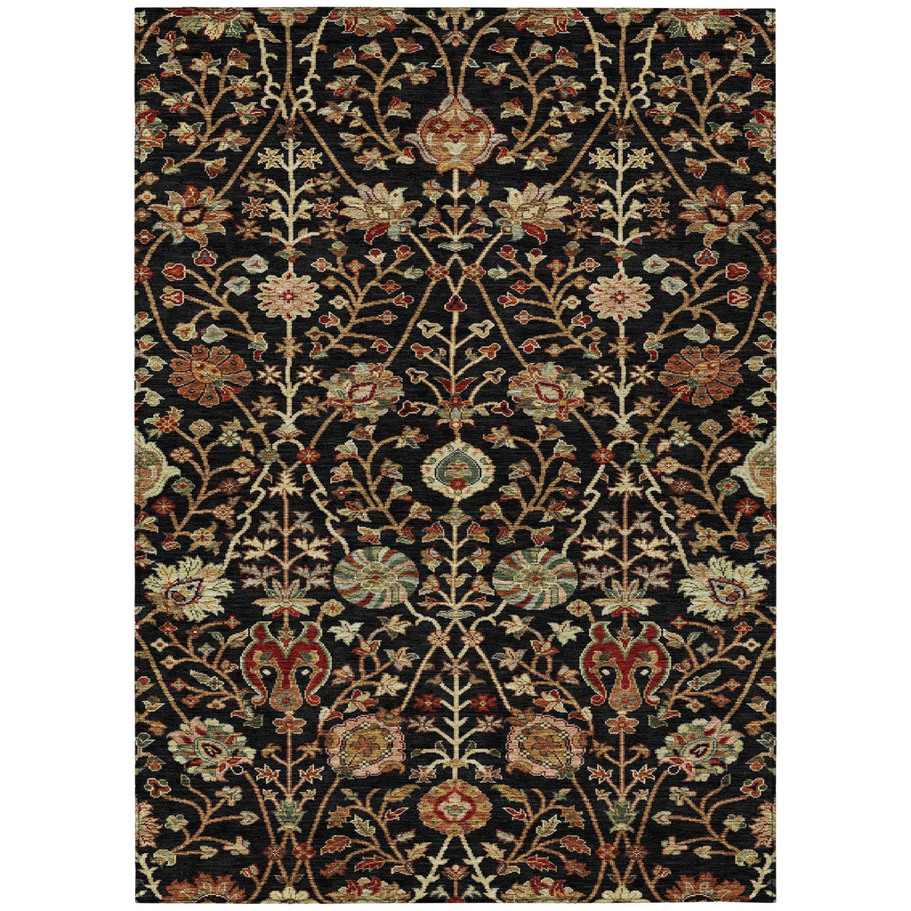 Machine Washable Indoor/ Outdoor Traditional Kashan Chantille Rug