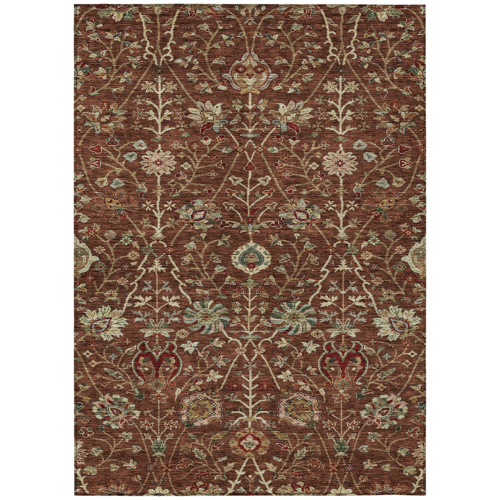 Machine Washable Indoor/ Outdoor Traditional Kashan Chantille Rug