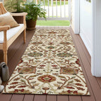 Machine Washable Indoor/ Outdoor Traditional Kashan Chantille Rug