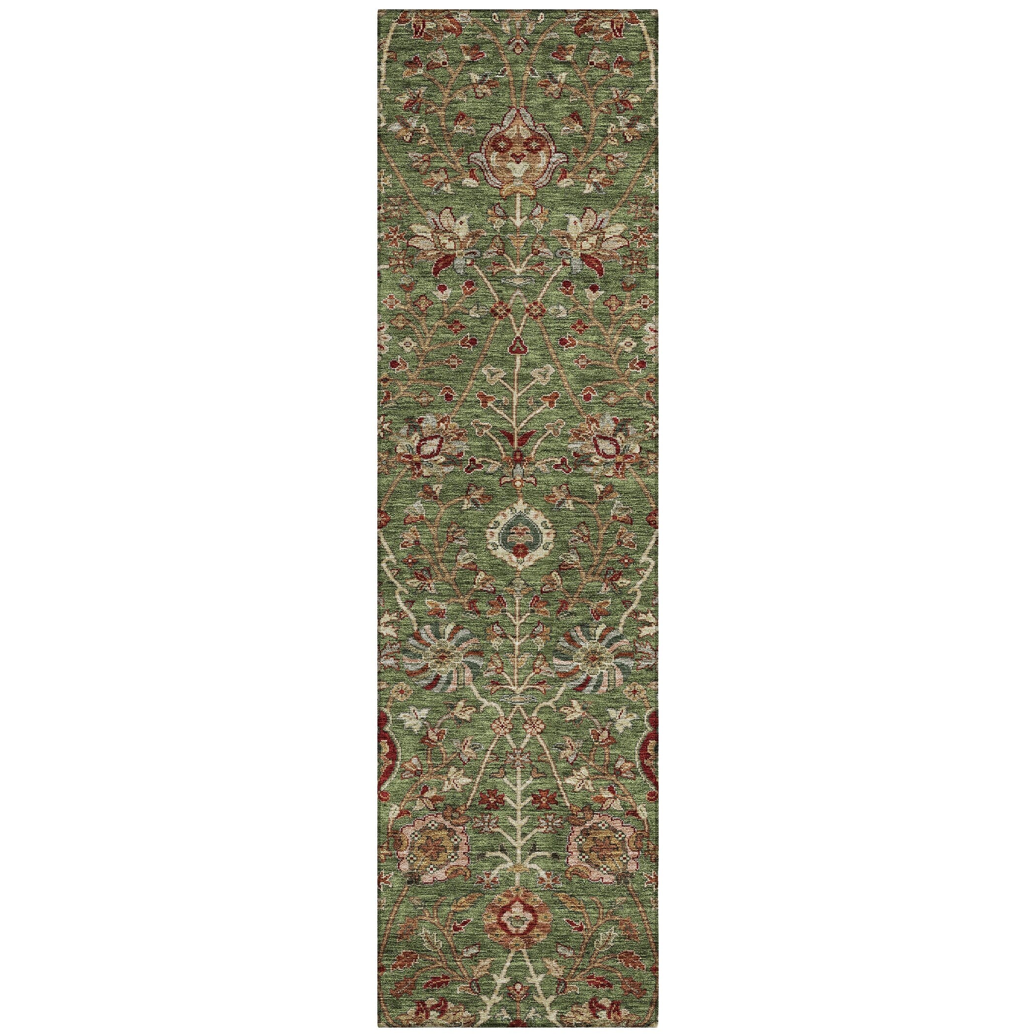 Machine Washable Indoor/ Outdoor Traditional Kashan Chantille Rug