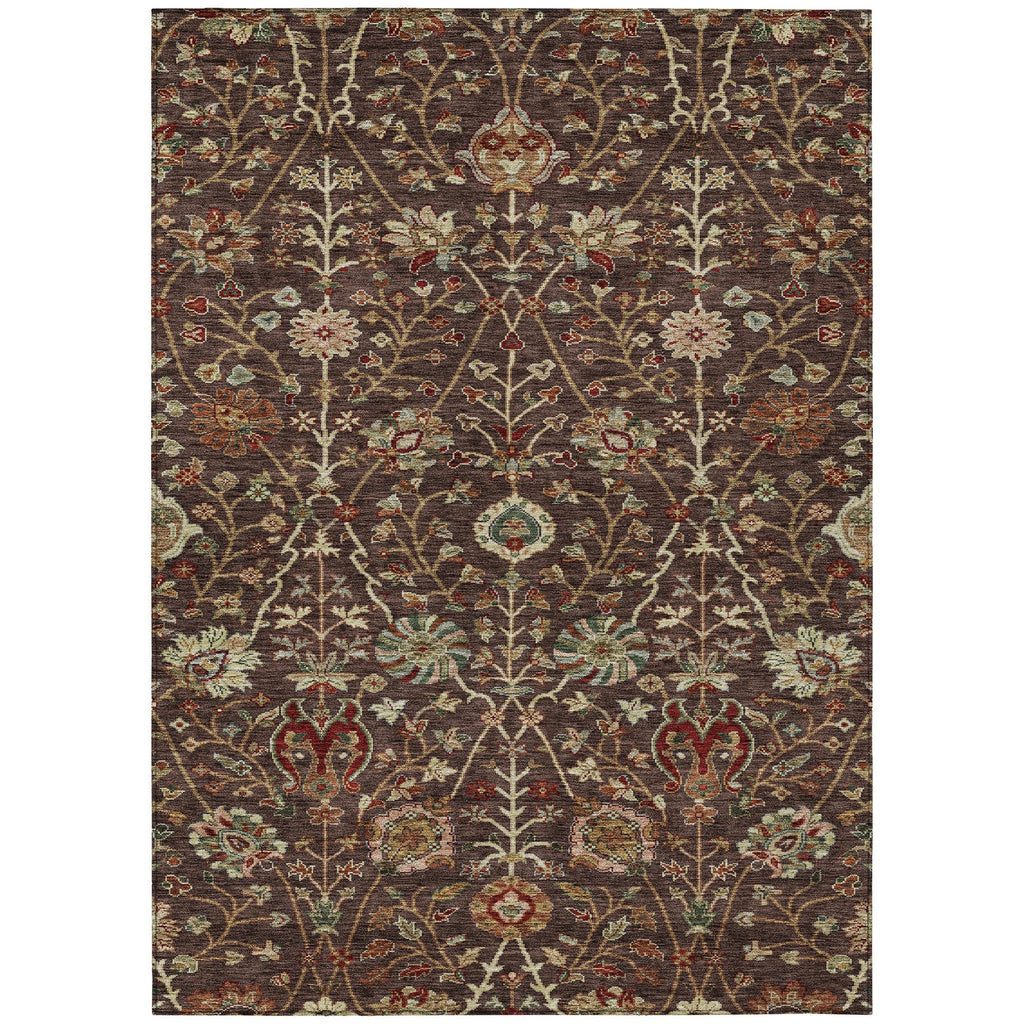 Machine Washable Indoor/ Outdoor Traditional Kashan Chantille Rug