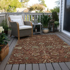 Machine Washable Indoor/ Outdoor Traditional Kashan Chantille Rug
