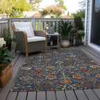 Machine Washable Indoor/ Outdoor Traditional Kashan Chantille Rug