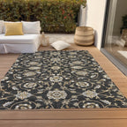 Machine Washable Indoor/ Outdoor Traditional KashanChantille Rug