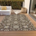 Machine Washable Indoor/ Outdoor Traditional KashanChantille Rug