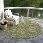 Machine Washable Indoor/ Outdoor Traditional KashanChantille Rug