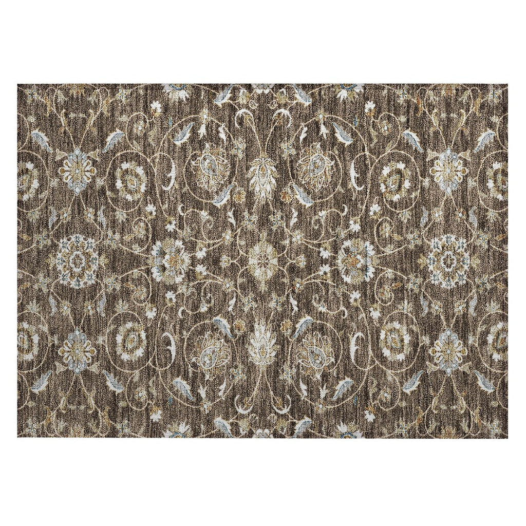 Machine Washable Indoor/ Outdoor Traditional KashanChantille Rug