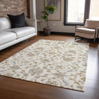 Machine Washable Indoor/ Outdoor Traditional KashanChantille Rug