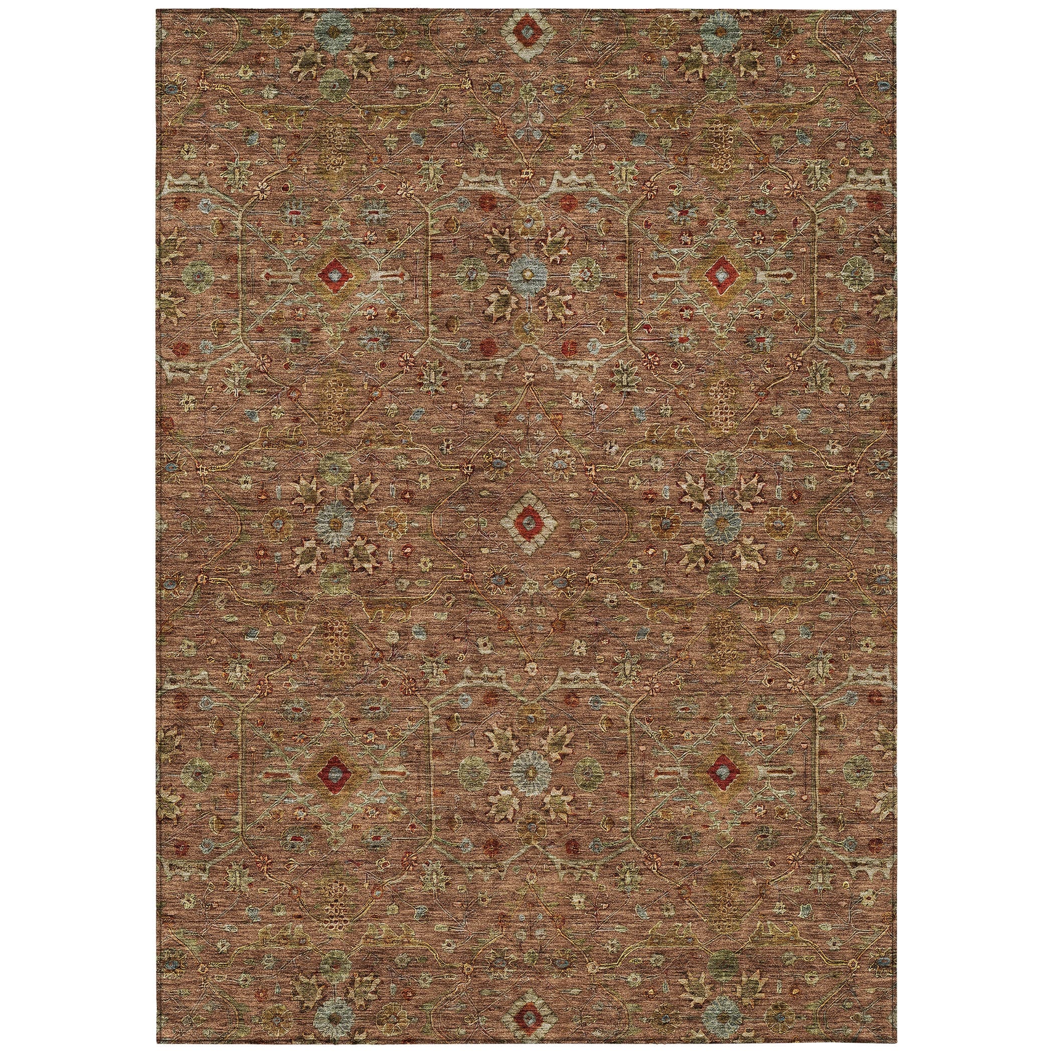 Machine Washable Indoor/ Outdoor Traditional Persian Chantille Rug