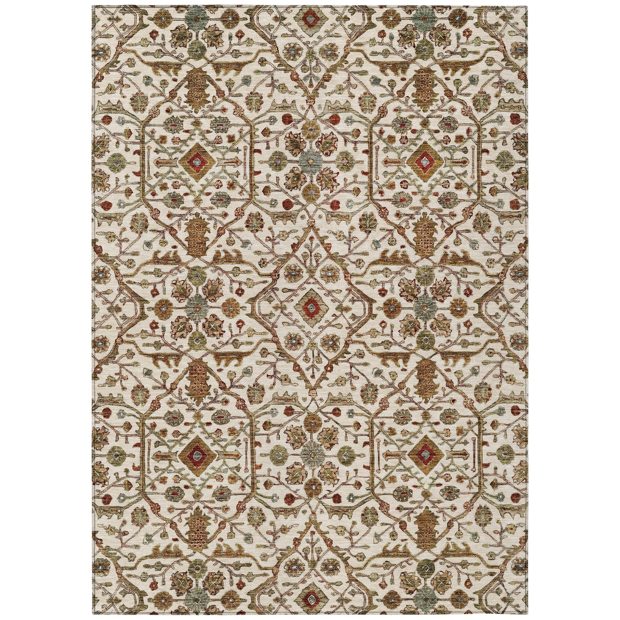 Machine Washable Indoor/ Outdoor Traditional Persian Chantille Rug